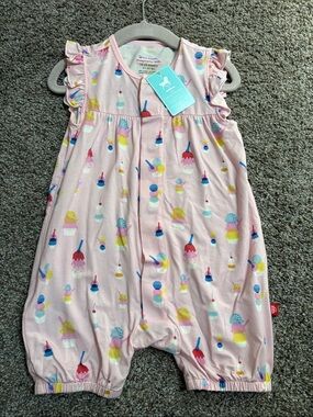NWT Pink Ice Cream Print Romper 18-24